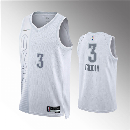 Oklahoma City Thunder Josh Giddey 2021-22 City Edition 75th Anniversary Diamond Gray Jersey #3