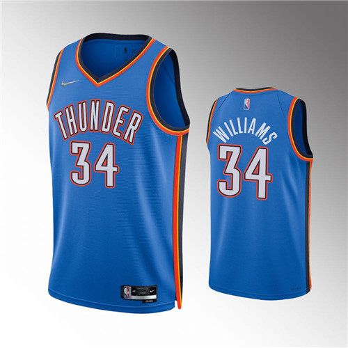 Oklahoma City Thunder Kenrich Williams 75th Anniversary Diamond Icon Blue stitched Jersey #34
