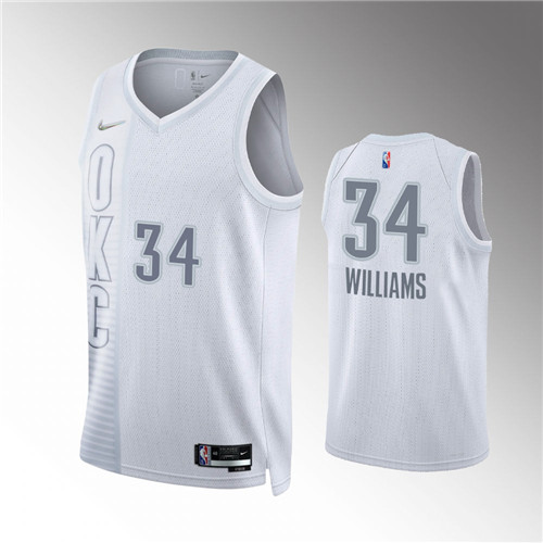 Oklahoma City Thunder Kenrich Williams 2021-22 City Edition 75th Anniversary Diamond Gray stitched Jersey #34