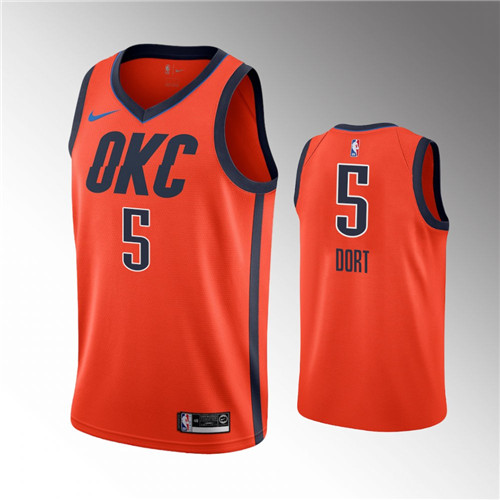 Oklahoma City Thunder Luguentz Dort Earned Orange Jersey #5