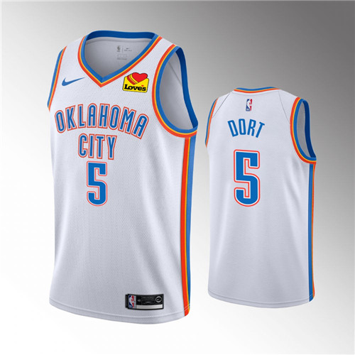 Oklahoma City Thunder Luguentz Dort Association Edition White dort Oklahoma City Jersey #5