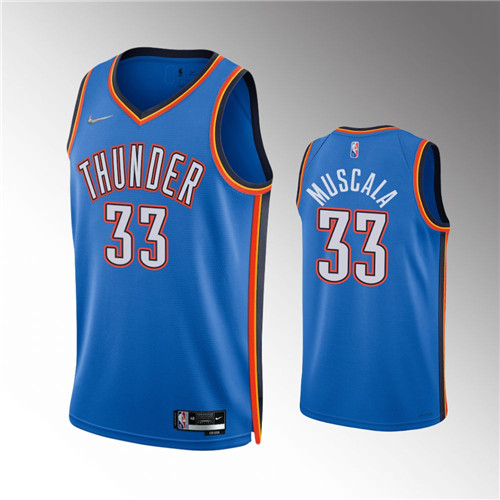 Oklahoma City Thunder Mike Muscala 75th Anniversary Diamond Icon Blue stitched Jersey #33