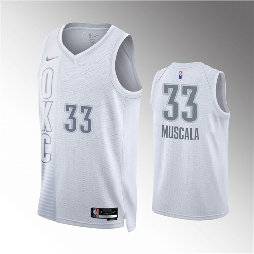 Oklahoma City Thunder Mike Muscala 2021-22 City Edition 75th Anniversary Diamond Gray stitched Jersey #33