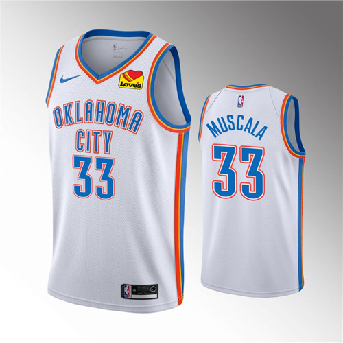 Oklahoma City Thunder Mike Muscala Association Edition White muscala Oklahoma City stitched Jersey #33