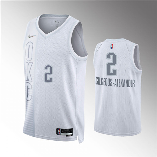 Oklahoma City Thunder Shai Gilgeous-Alexander 2021-22 City Edition 75th Anniversary Diamond Gray stitched Jersey #2