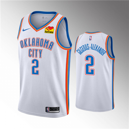 Oklahoma City Thunder Shai Gilgeous-Alexander Association Edition White gilgeous-alexander Oklahoma City stitched Jersey #2
