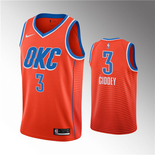 Oklahoma City Thunder Josh Giddey Statement Edition Orange stitched Jersey #3
