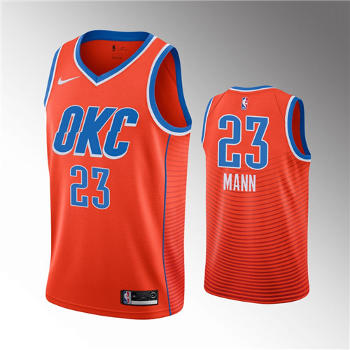 Oklahoma City Thunder Tre Mann Statement Edition Orange stitched Jersey #23