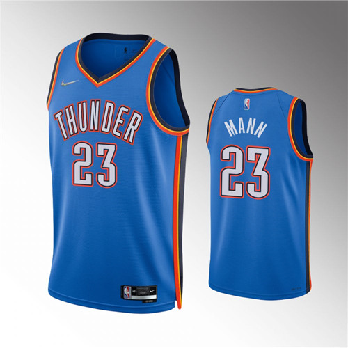 Oklahoma City Thunder Tre Mann 75th Anniversary Diamond Icon Blue stitched Jersey #23
