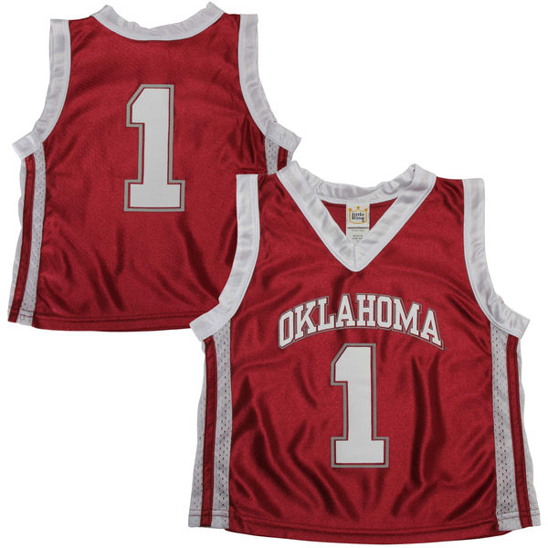 oklahoma sooners 1 crimson basketball jersey