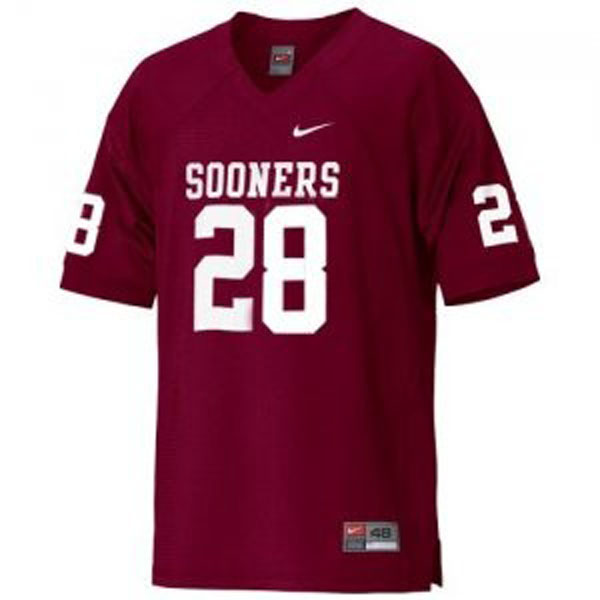 oklahoma sooners 28 adrian peterson red football jersey
