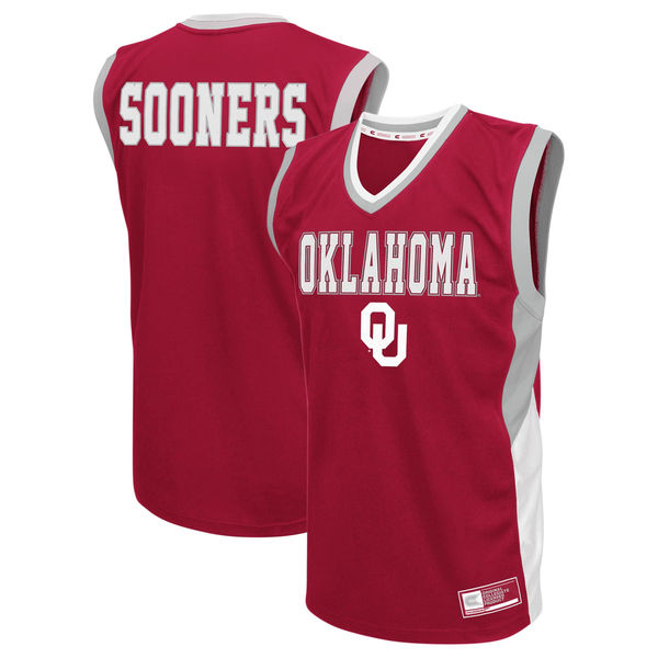 oklahoma sooners crimson colosseum fadeaway basketball jersey