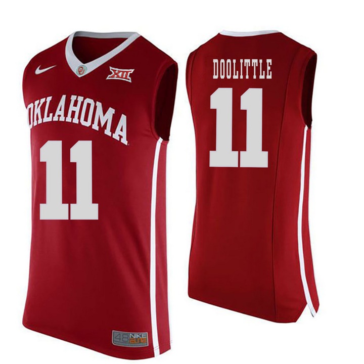 oklahoma sooners red 11 kristian doolittle college basketball jersey