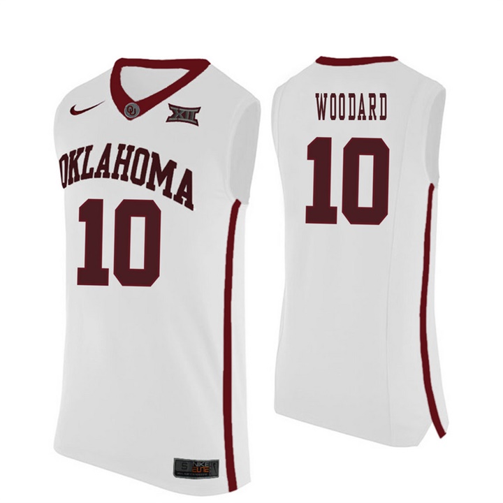 oklahoma sooners white 10 jordan woodard college basketball jersey
