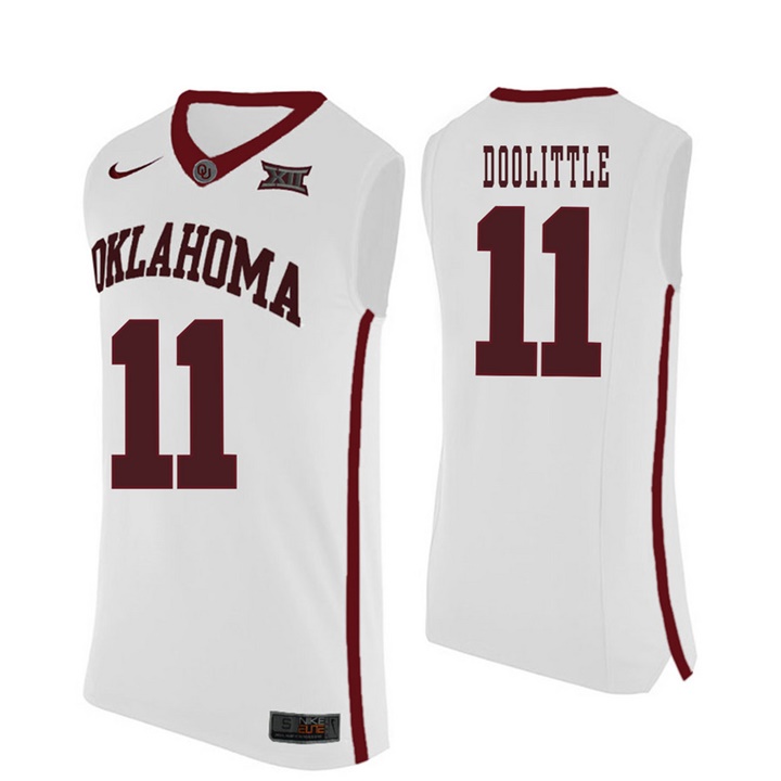oklahoma sooners white 11 kristian doolittle college basketball jersey
