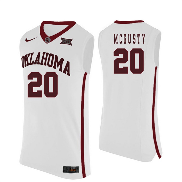 oklahoma sooners white 20 kameron mcgusty college basketball jersey