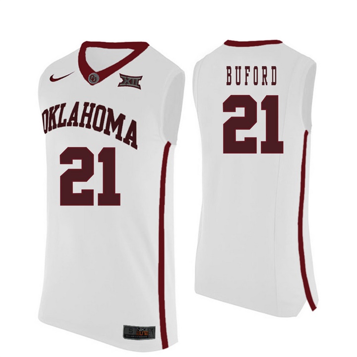 oklahoma sooners white 21 dante buford college basketball jersey