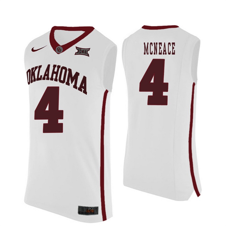 oklahoma sooners white 4 jamuni mcneace college basketball jersey