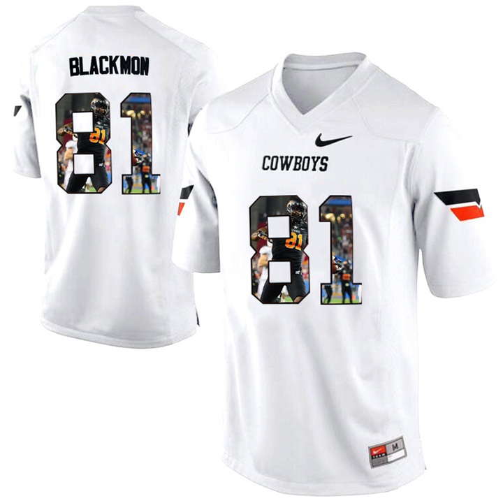 oklahoma state cowboys 81 justin blackmon white ncaa football premier jersey