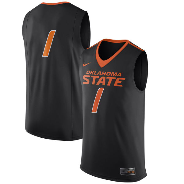 oklahoma state cowboys and cowgirls 1 black basketball jersey