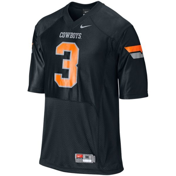 oklahoma state cowboys and cowgirls 3 brandon weeden black football youth jersey
