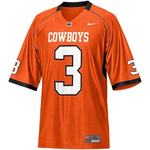 oklahoma state cowboys and cowgirls 3 brandon weeden orange football jersey