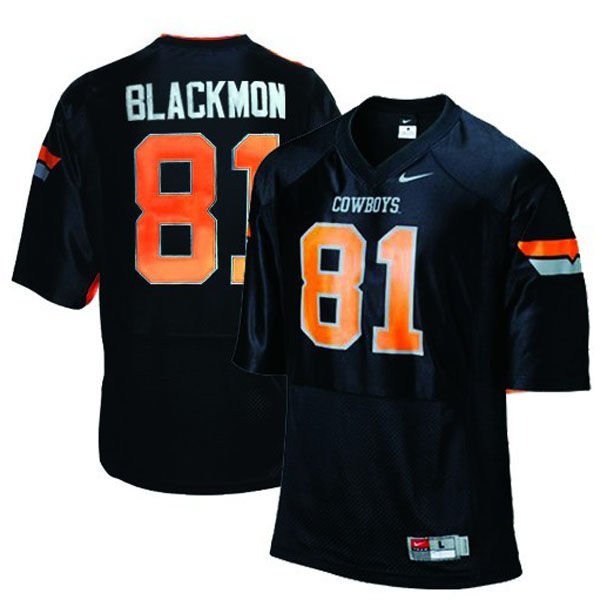 oklahoma state cowboys and cowgirls 81 justin blackmon black football jersey