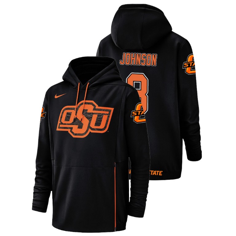 oklahoma state cowboys football performance braydon johnson black champ drive men's hoodie