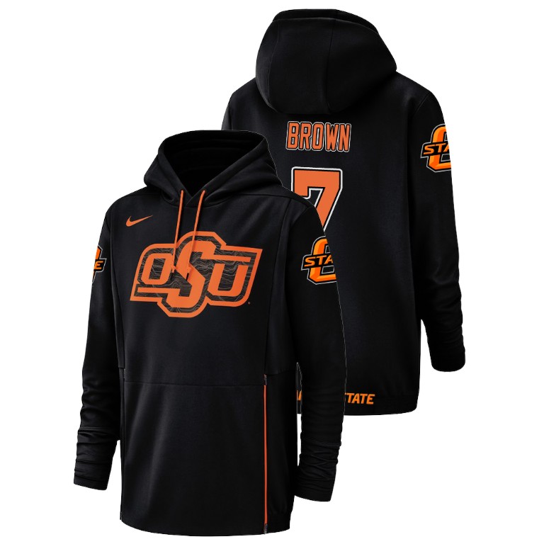 oklahoma state cowboys football performance ld brown black champ drive men's hoodie
