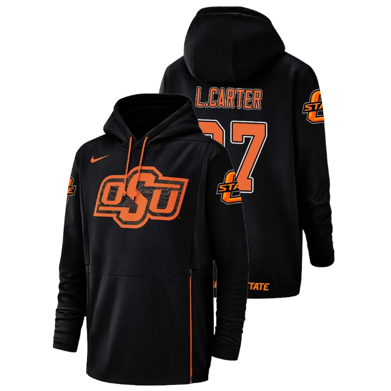 oklahoma state cowboys football performance logan carter black champ drive men's hoodie