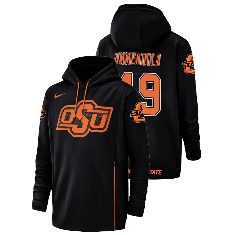 oklahoma state cowboys football performance matt ammendola black champ drive men's hoodie
