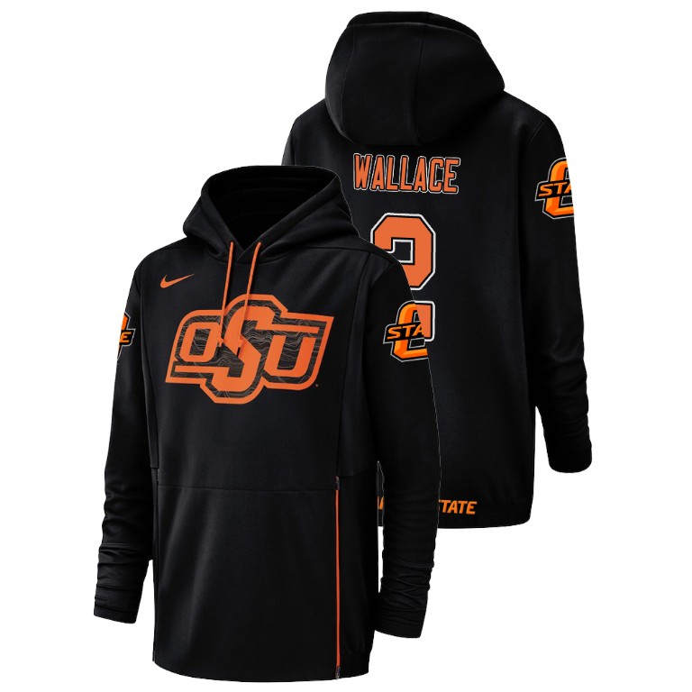 oklahoma state cowboys football performance tylan wallace black champ drive men's hoodie