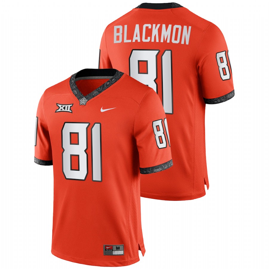 oklahoma state cowboys justin blackmon orange college football nfl alumni jersey