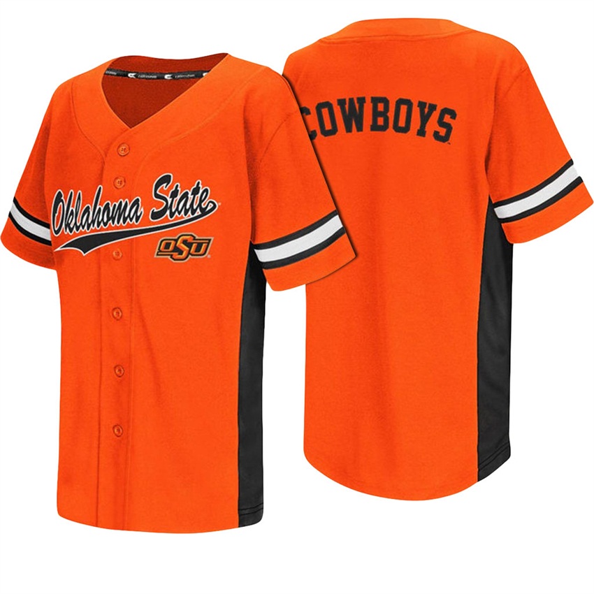 oklahoma state cowboys orange batter up baseball jersey