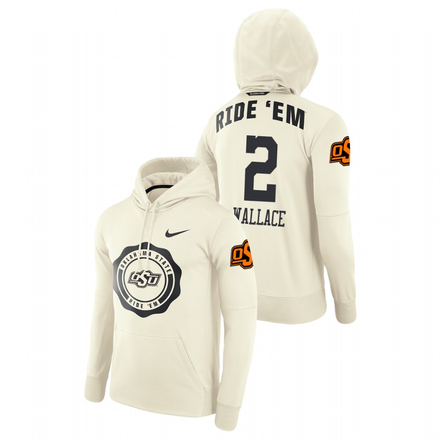 oklahoma state cowboys pullover tylan wallace cream rival therma men's hoodie