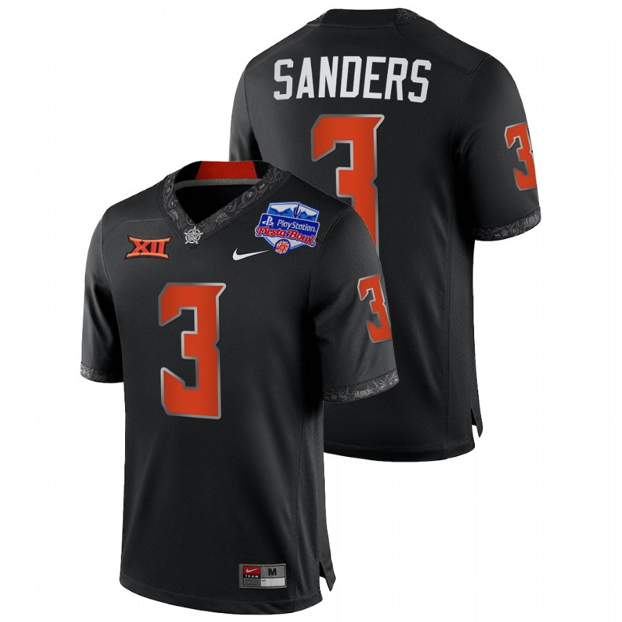 oklahoma state cowboys spencer sanders black 2022 fiesta bowl college football playoff jersey