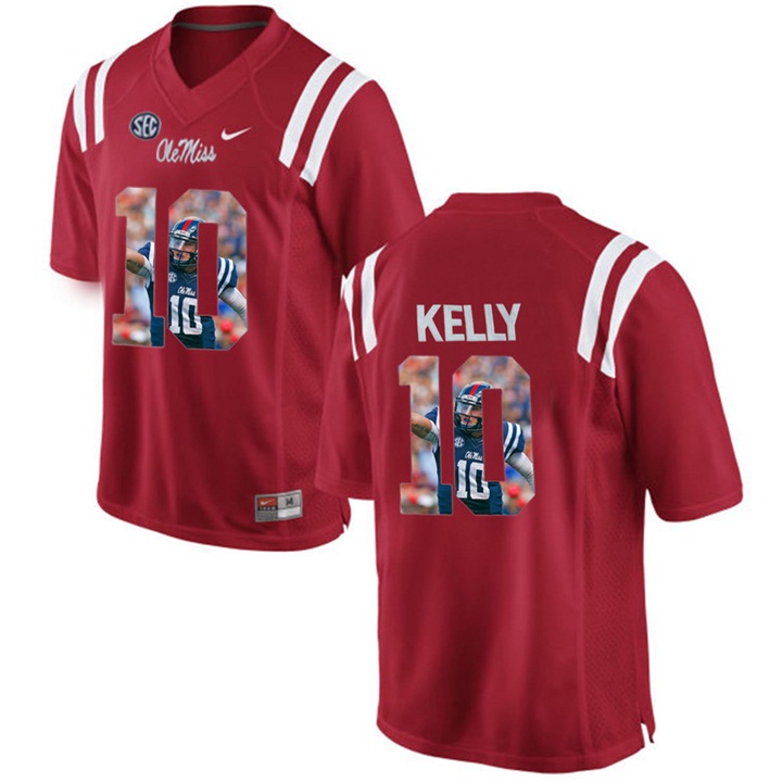 ole miss rebels 10 chad kelly red ncaa football premier jersey