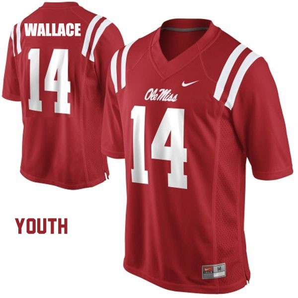 ole miss rebels 14 bo wallace red football youth jersey