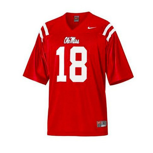 ole miss rebels 18 archie manning red football youth jersey