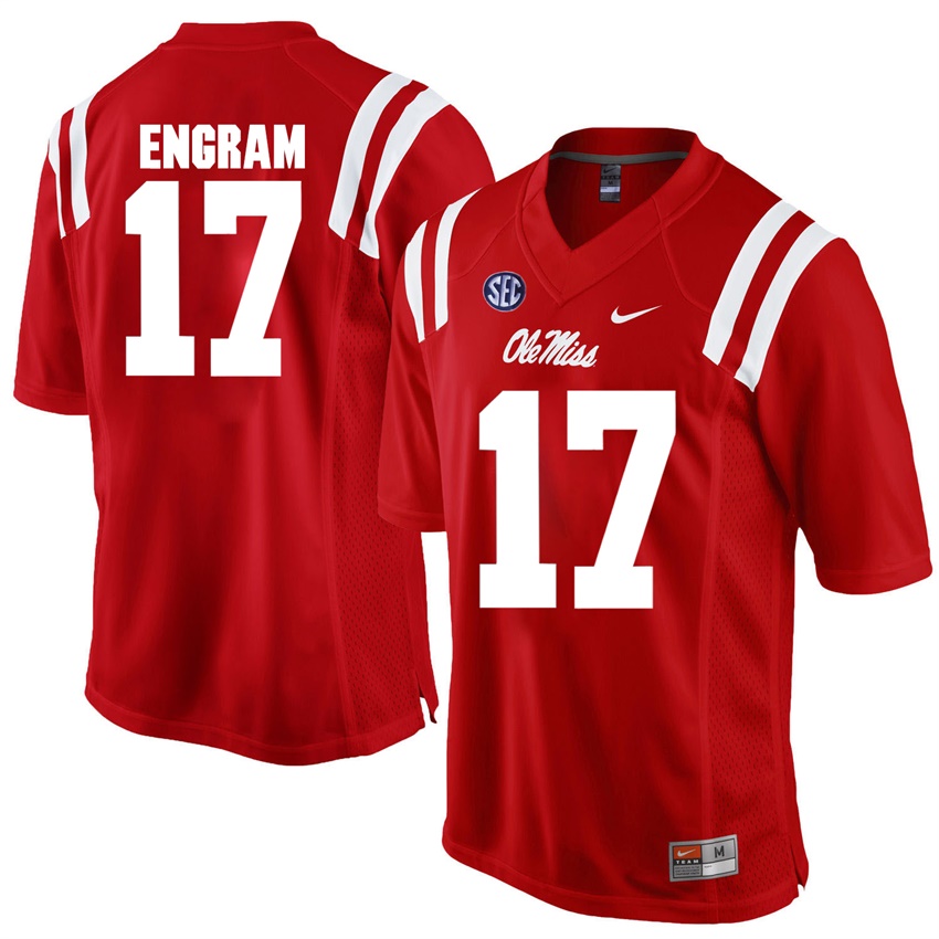 ole miss rebels red evan engram college football jersey