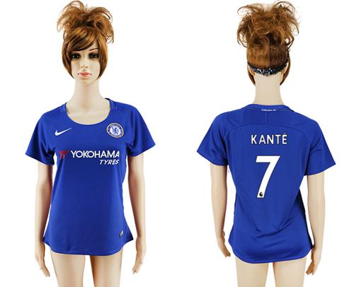 omen's Chelsea #7 Kante Home Soccer Club Jersey