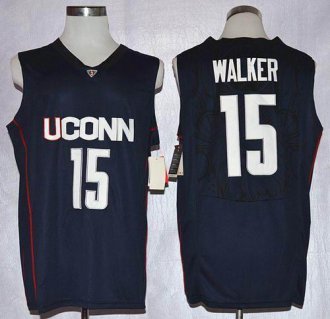onn Huskies #15 Kemba Walker Navy Blue Basketball Stitched NCAA Jersey