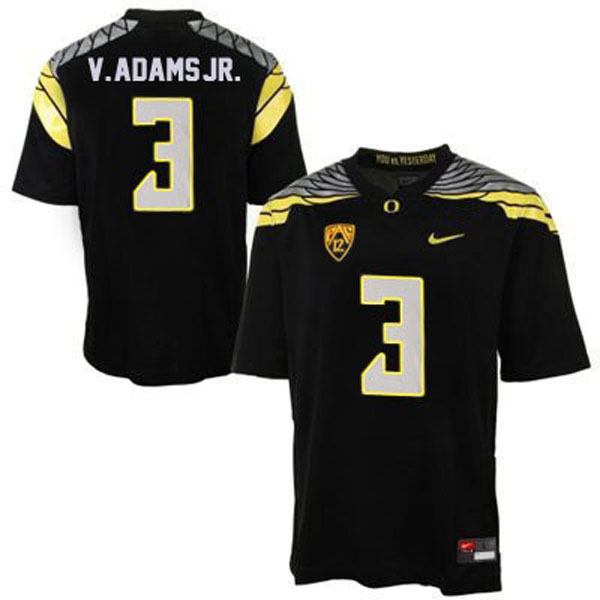 oregon ducks 3 vernon adams black football jersey