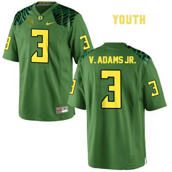oregon ducks 3 vernon adams green football youth jersey