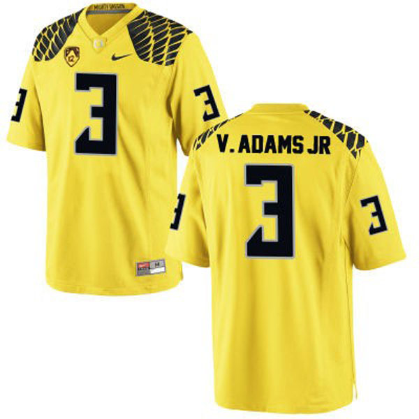 oregon ducks 3 vernon adams yellow football jersey