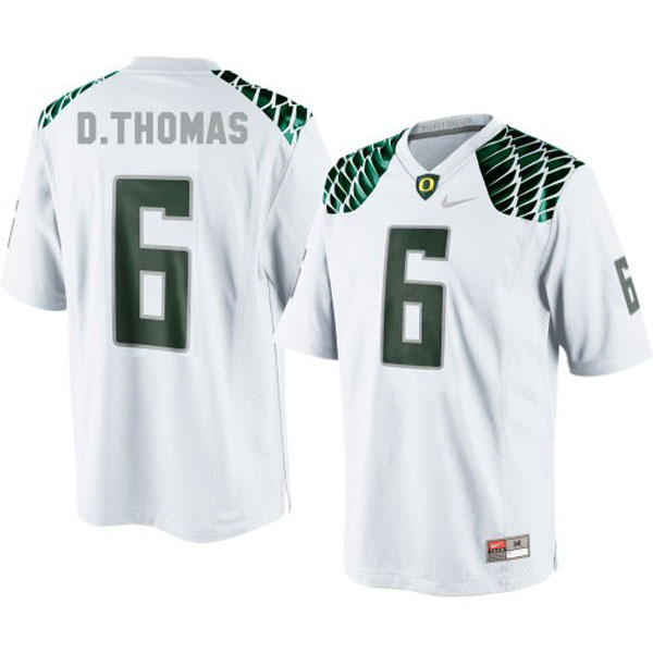 oregon ducks 6 de'anthony thomas white football jersey