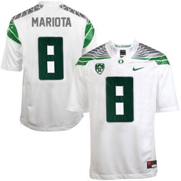 oregon ducks 8 marcus mariota white football jersey