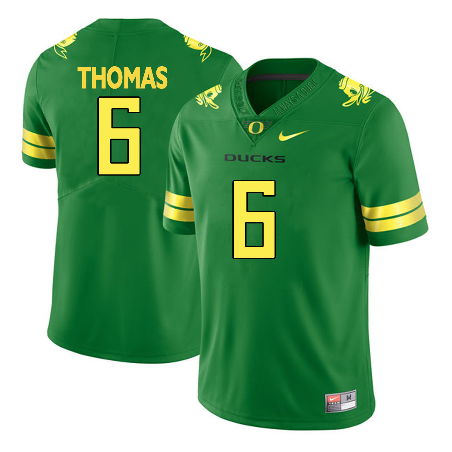 oregon ducks apple green de'anthony thomas college football portrait jersey