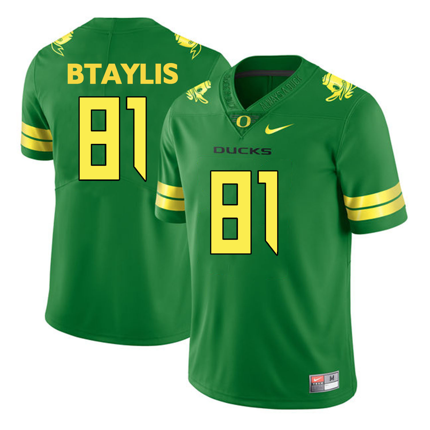 oregon ducks apple green evan baylis college football portrait jersey