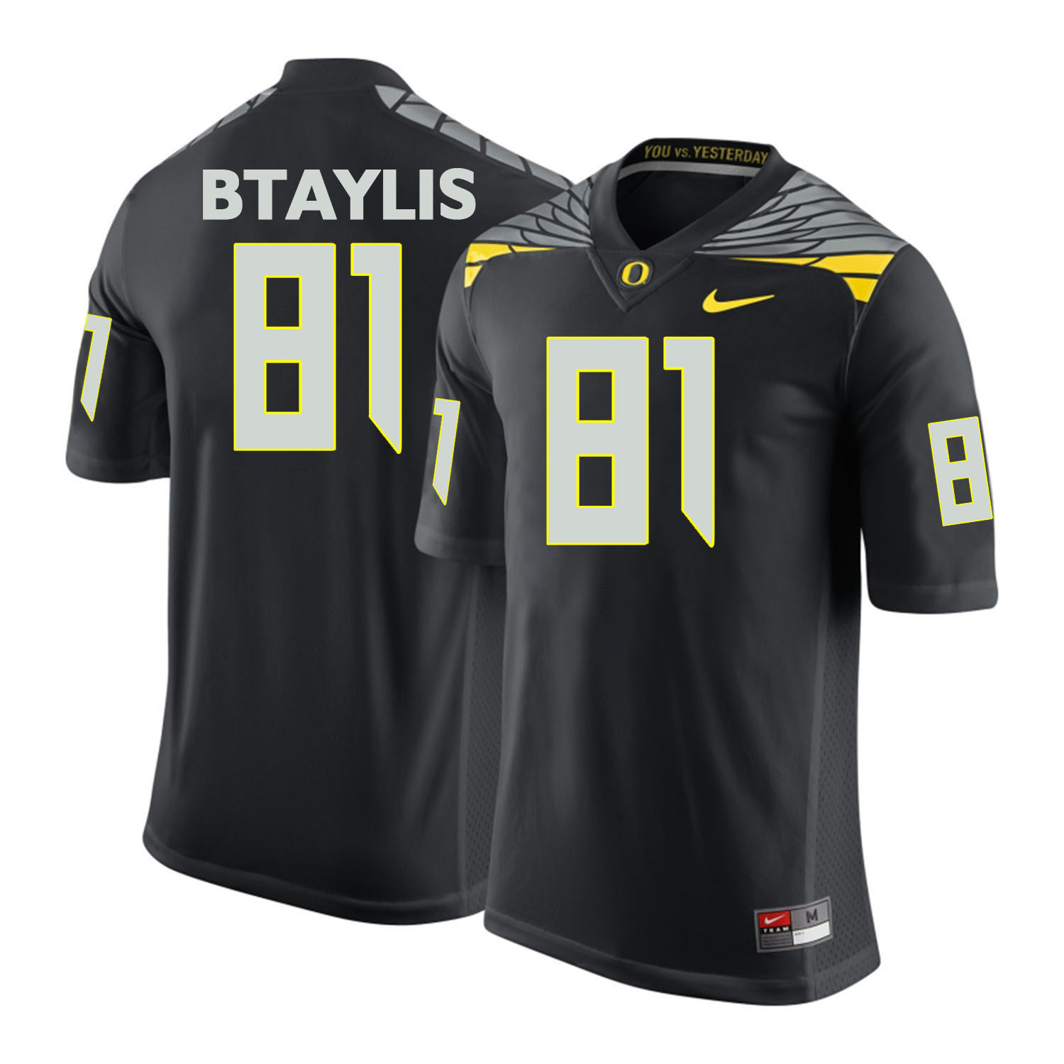 oregon ducks black evan baylis college football portrait jersey